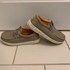 Hey Dude Taupe Slip-On Shoes, Youth 5